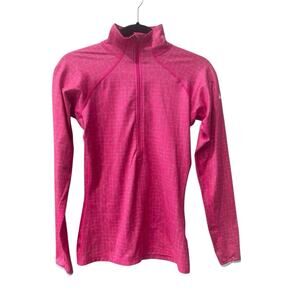 Nike Womens Small Running Half Zip Dri-Fit Jacket Fleece Lined Pink Geo #609